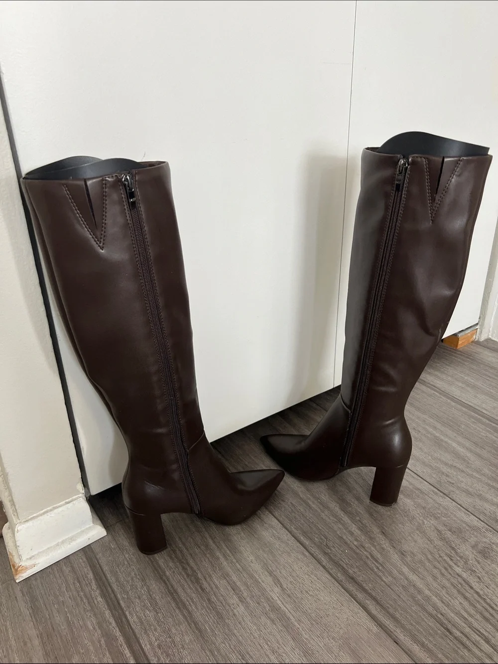 Marc Fisher knee high brown pointed boots